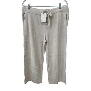 Barefoot Dreams Cropped Pant Size XL CozyChic Ultra Lite Ribbed Almond Comfy NEW